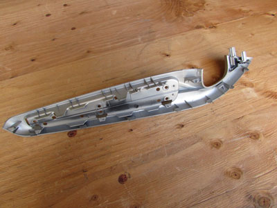 BMW Door Panel Arm Rest Silver Aluminum Trim, Right 51417049670 E46 323Ci 325Ci 330Ci M32